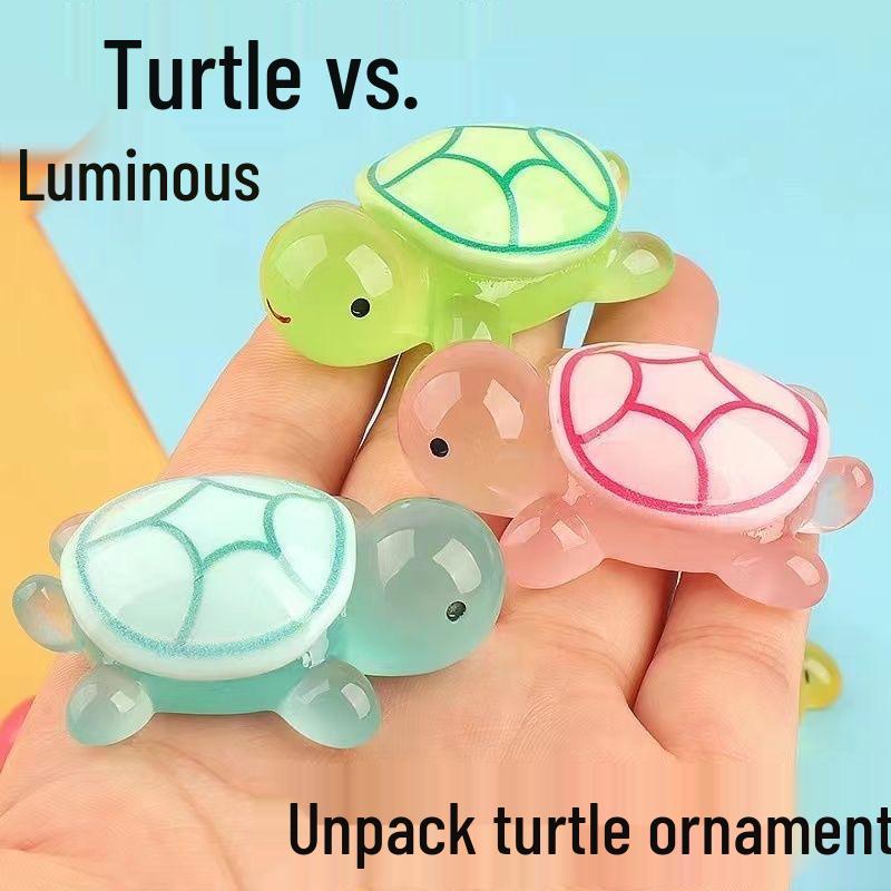 Leuchtende Schildkröten Miniatur Ornamente: DIY Schreibtisch Hängedeko Set
