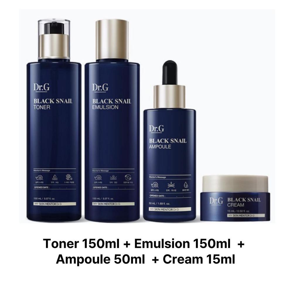 [Dr.G] Black Snail Prestige 4 Piece Set(Toner 150ml/ Emulsion 150ml/ Ampoule50ml/ Cream15ml)