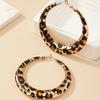 Retro Leopard & Cow Print Circle Stud Earrings
