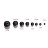 100Pcs Fishing Beads Space Stopper Black 3mm-12mm Round Soft and hard beans Fishing Lures bait Hook Rig Accessories