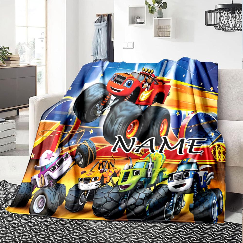 Coperta Ponderata Personalizzabile Blaze e le Macchine Mostruose1 – Nome Personalizzato, Coperta Accogliente per Tutte le Stagioni, Lavabile in Lavatrice, Coperta Personalizzata