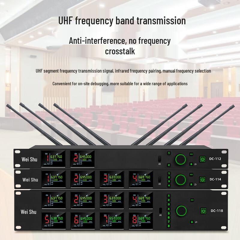 Weishu DC-112 Professional Dual Wireless Microphone System (CN version)