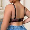 Black and Red Gathered Large Size Bra To Prevent Sagging and Side Breasts Full Cup Lace Sexy Women's Underwear