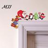 Christmas Home Interior Decor Door Corner Topper, Wooden Sign with Santa Claus Snowman And Gingerbread Decorative Plaque Man Prints, Easy Installation