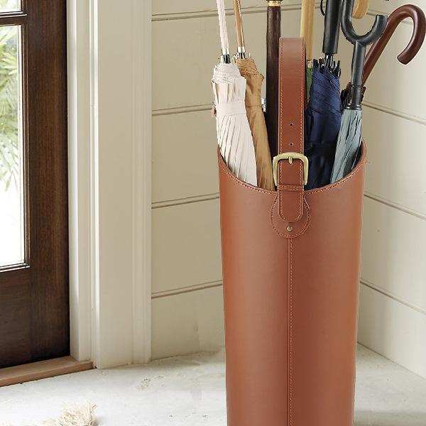 Large Capacity Leather Long Umbrella Stand Holder for Home & Commercial Entryways Coffee Handle