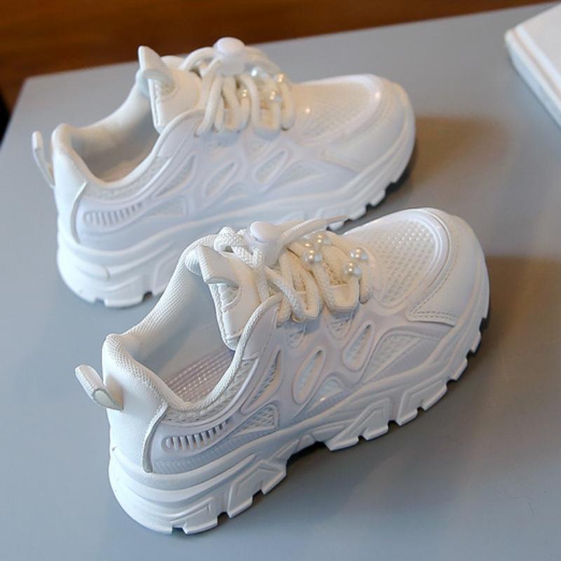 

Повсякденні кросівки для хлопчиків і дівчаток Весна та осінь Нові дитячі сітчасті зносостійкі кросівки з м’яким низом 37 білий