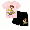 Fashion Anime Football Boy Game Print Outdoor Street Kids T-shirt and Shorts Summer Home Casual Outfit Boy and Girl's Sports Set