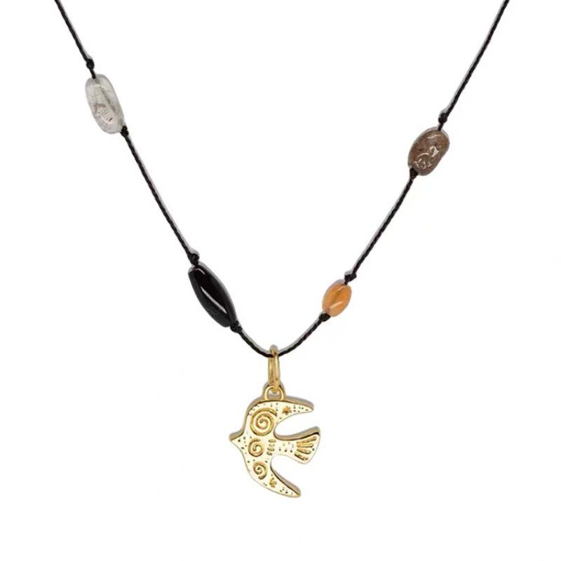 

Изысканное плетеное колье с маленькой птичкой: Изысканная роскошная ключичная цепочка, идеальный подарок для нее на отпуск