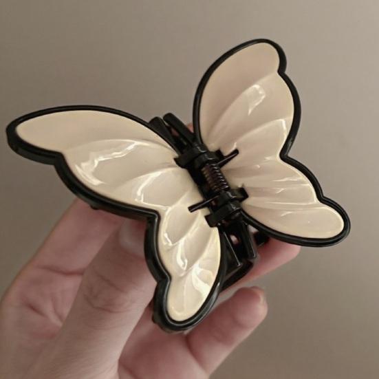 Hair Claw Stable Gripping Thick Spring Anti-Slip Tooth Comb Hair Clip Butterflies Shape Back Head Hair Clip