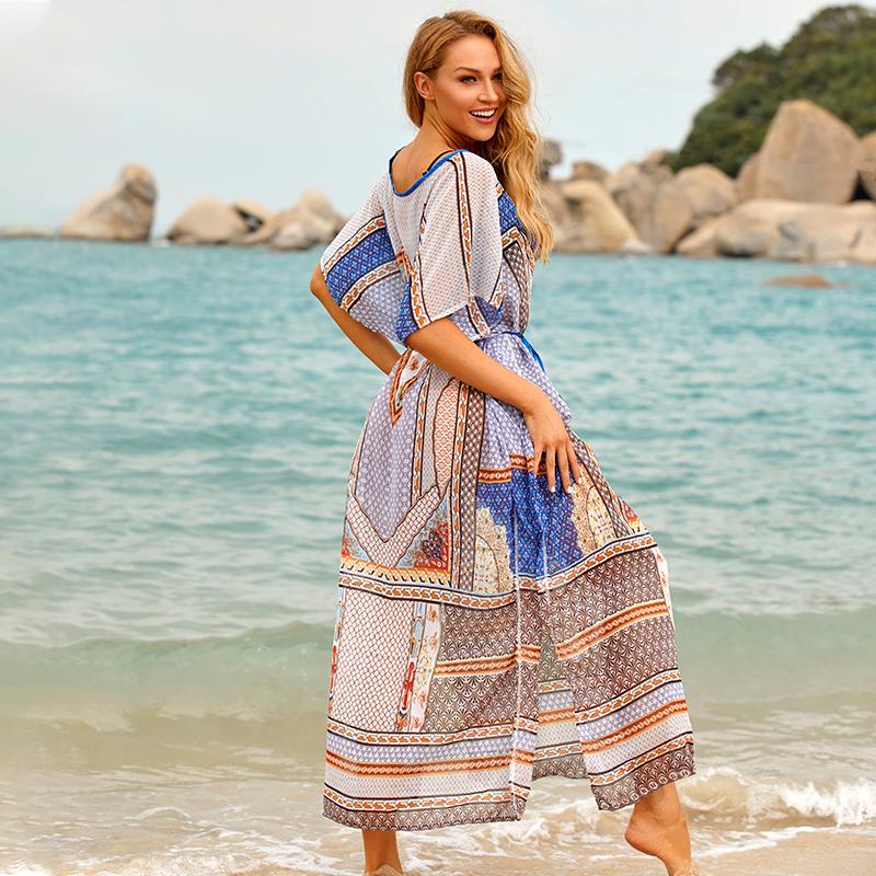 Style Boho Robe De Plage 2020 Robe De Plage Ample D'été Imprimée