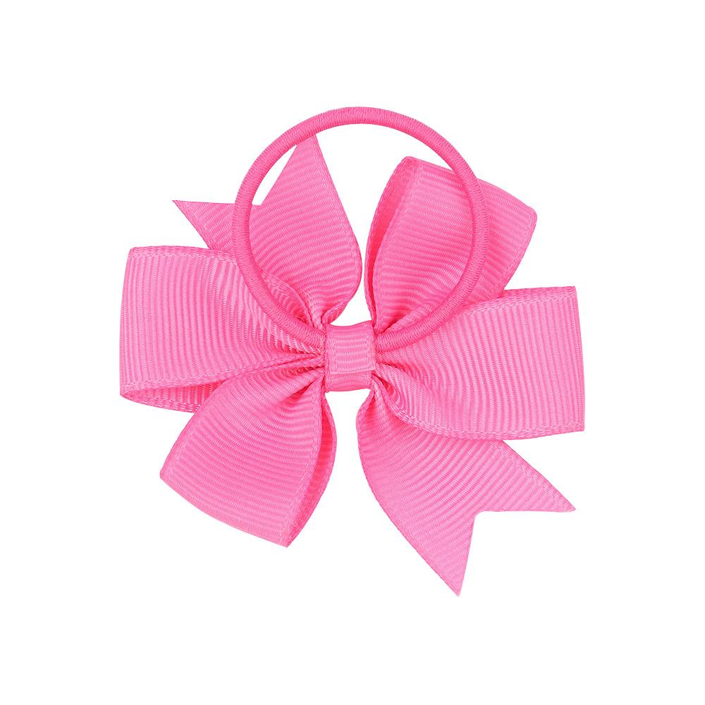 Cute Grosgrain Ribbon Bows Elastic Hair Bands For Girls Baby Lovely Ponytail Holder Hair Ties Children Kids Hair Accessories