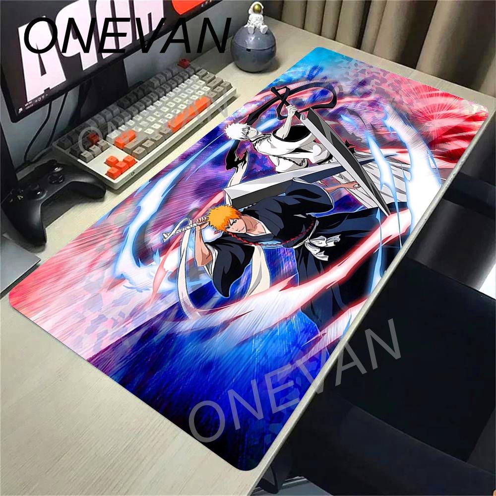 HD Printing Black and White Mouse Pad Anime Large Mousepad Bleach Manga Desk Mats Laptop Office Rubber Pc Gaming Non-Slip Carpet
