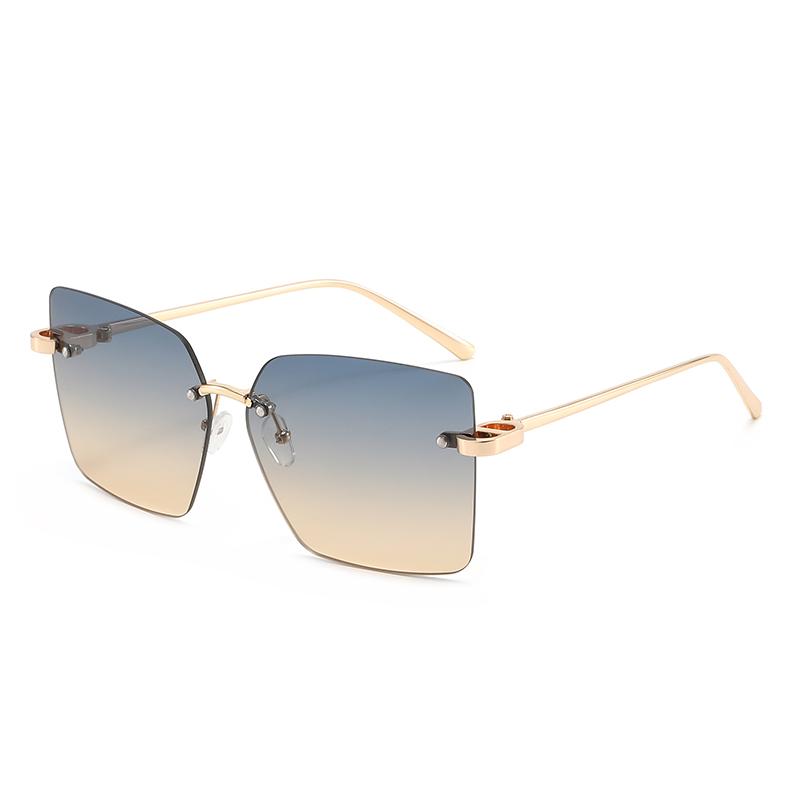 New Arrival Rimless Sunglasses For Women Metal Frame Luxury High Sense Anti Ultraviolet Fashion Cross-border Sun Glasses Outdoor Daily Eyewear