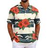 Men's Short Sleeve Polo Shirt Hawaiian Style Loose Fit Casual Top with Print and Classic Collar for Daily Wear