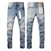 Mens Straight Fit Distressed Patchwork Denim Jeans Vintage Streetwear Style High Waist Ripped Cotton