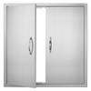 BBQ Access Door, 790x790 Mm Double Outdoor Kitchen Door, Stainless Steel Flush Mount Door, Wall Vertical Door with Handles, for BBQ Island, Grilling