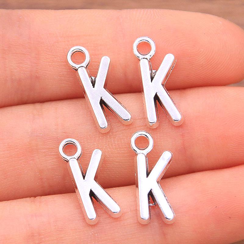 Zinc Alloy Alphabet Charms: 2 Colors, 26 Letter Pendants for Jewelry, Handbag, and Mobile Phone Accessories