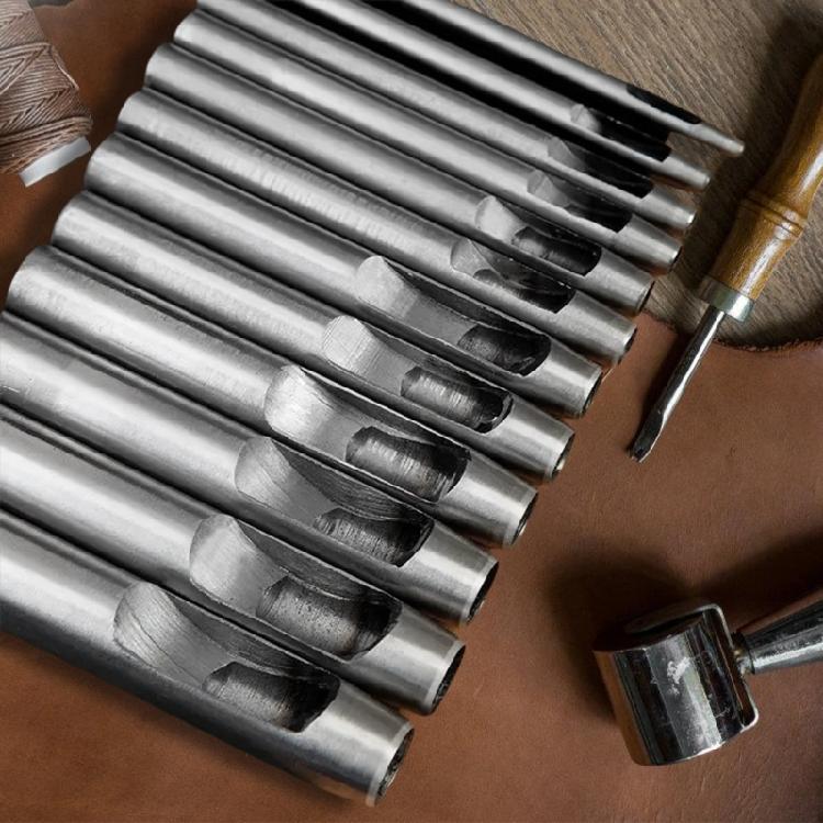 6Pcs Hollow Leather Hole Punches for Leather Watch Bands Belts Canvas Leather Round Hole Puncher Leather Working Tool