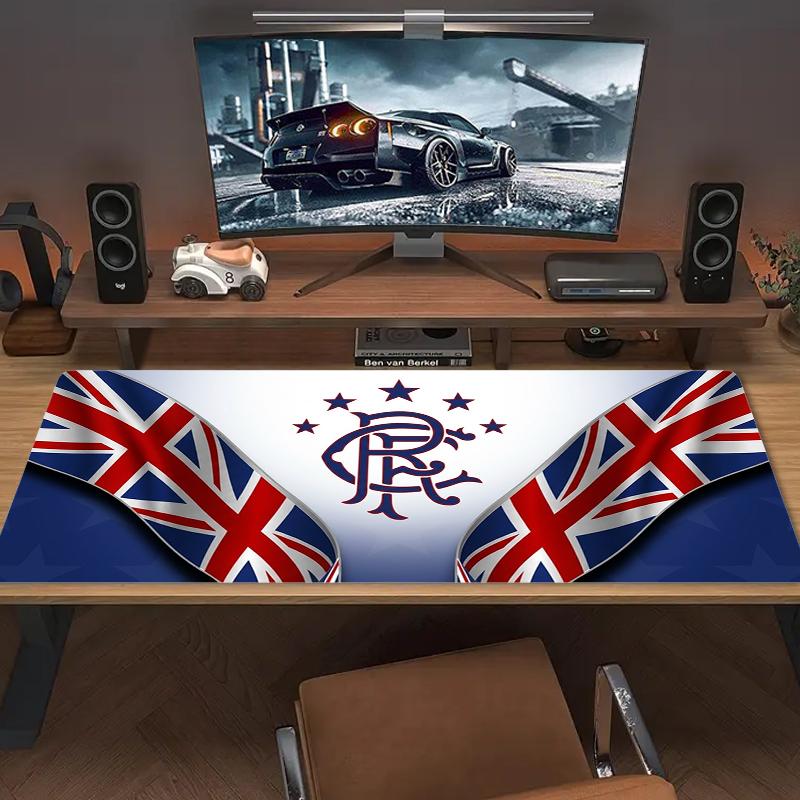 Rangers FC Mauspads Großes Gaming-Tischkissen Rutschfest Laptop Tablet Großes Mauspads XXL Matte Mini-PC Spielmatte Mit Verriegeltem Rand