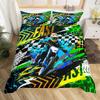 Off-Road Motorcycle Rider Three-Piece Quilt Cover 3D Digital Printing Bedding Set Bed Cover