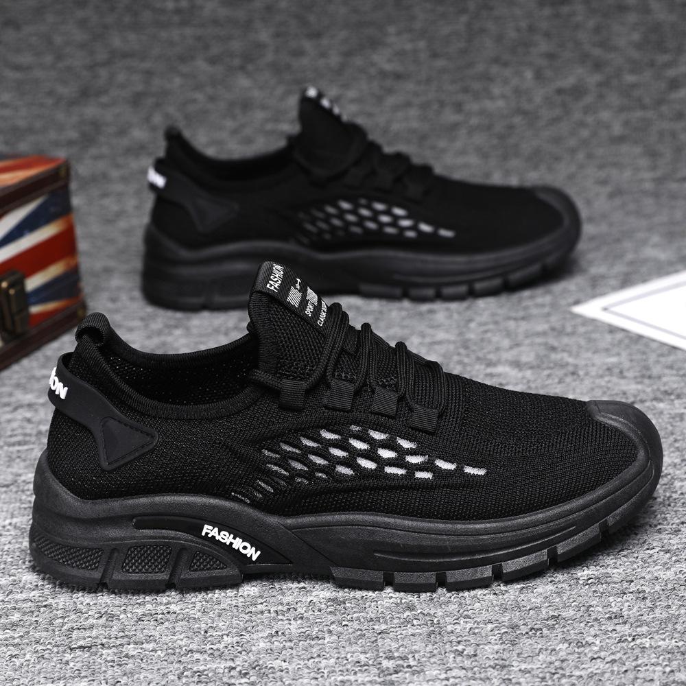 

Men s shoes 2024 autumn new breathable thin mesh fly-woven platform casual net shoes trendy with men s sports trendy shoes 44 чорний