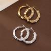 Vintage Enamel Earrings Women Geometric Circle Studs Detachable Ethnic Style Lightweight Luxury Jewelry