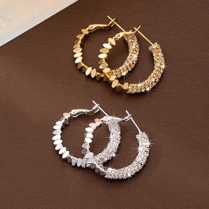Vintage Enamel Earrings Women Geometric Circle Studs Detachable Ethnic Style Lightweight Luxury Jewelry
