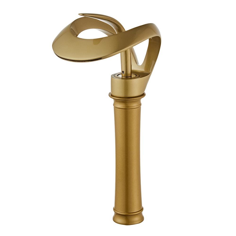 Golden/White Bathroom Basin Faucet Black Bathroom Faucet Brass Creative Grey Sink Mixer Tap Hot & Cold Waterfall Basin Faucet