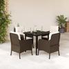 VidaXL Garden Dining Set with Cushions 5 Pcs, Patio Table and Chairs, Outdoor Furniture Terrace, Modern, 3211942