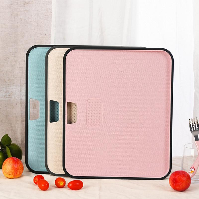 Wheat Straw Cutting Board Vegetable Meat Chopping Board Hanging Hole Spillover Prevention Kitchen Accessory Garlic Grinding