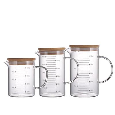 Shangqi Glass Milk Tea Water Cup with Handle and Lid
