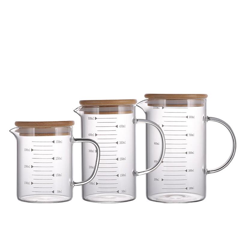 Shangqi Glass Milk Tea Water Cup with Handle and Lid