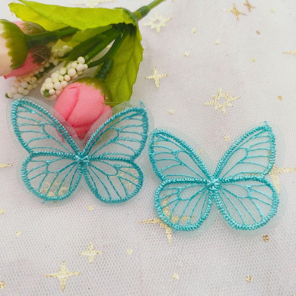 10/20PCS 4.5*3.5cm Embroidered Mesh Butterfly Cloth Patches Appliques for Clothes Sewing Supplies DIY Hair Clip Accessories