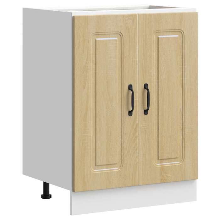 VidaXL Base Cabinet for Sink Kalmar Sonoma Oak Engineered Wood, Kitchen Base Cabinet, Kitchen Base Cabinet with Door 853440
