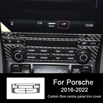 For Porsche 718 982 2016-2022 Carbon Fiber Central Control Panel Decorative Cover Car Interiors Accessories Decoration Sticker