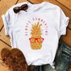 Maycaur Nové Kawaii Dámské Topy s Potiskem Ovoce Jahody Ležérní Dámské Krátkorukávové Streetwear Černé Trička Oversized s Kulatým Výstřihem