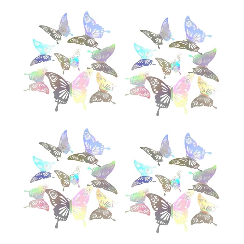 72Piece 3D Colorful Butterfly Sticker with Intricate Hollowout Design Wall Sticker for DIY Enthusiasts and Creative Gift
