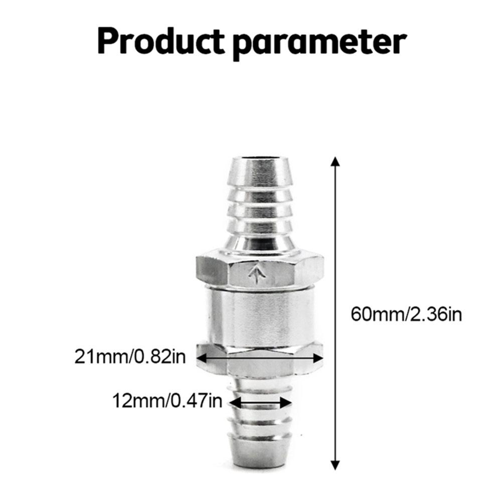 Fuel Non Return Check Valve 6/8/10/12mm Aluminium Alloy Petrol Fuel Line Way Aluminium 1 Way Fuel Line Check Valve Fuel System Fittings7