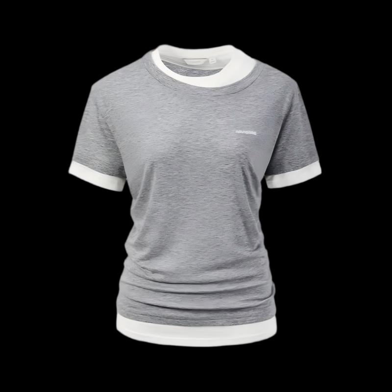 

Navicare Women s Faux Two-Piece Short Sleeve T-Shirt L