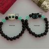Luminous Cute Kitten Bracelet - Black & White Beaded Jewelry for Couples & Best Friends