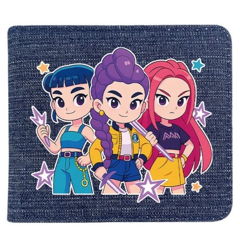 Fold Denim Kpop Hunters Rumi Zoey Mira Anime Wallet Short Purse