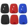 1Pc Black/Red/Blue Straight Plate 2-Key Silicone Keycase,For Toyota Aygo/Peugeot 107 206 307 207 408/Citroen C2 C3 C4,Car Parts