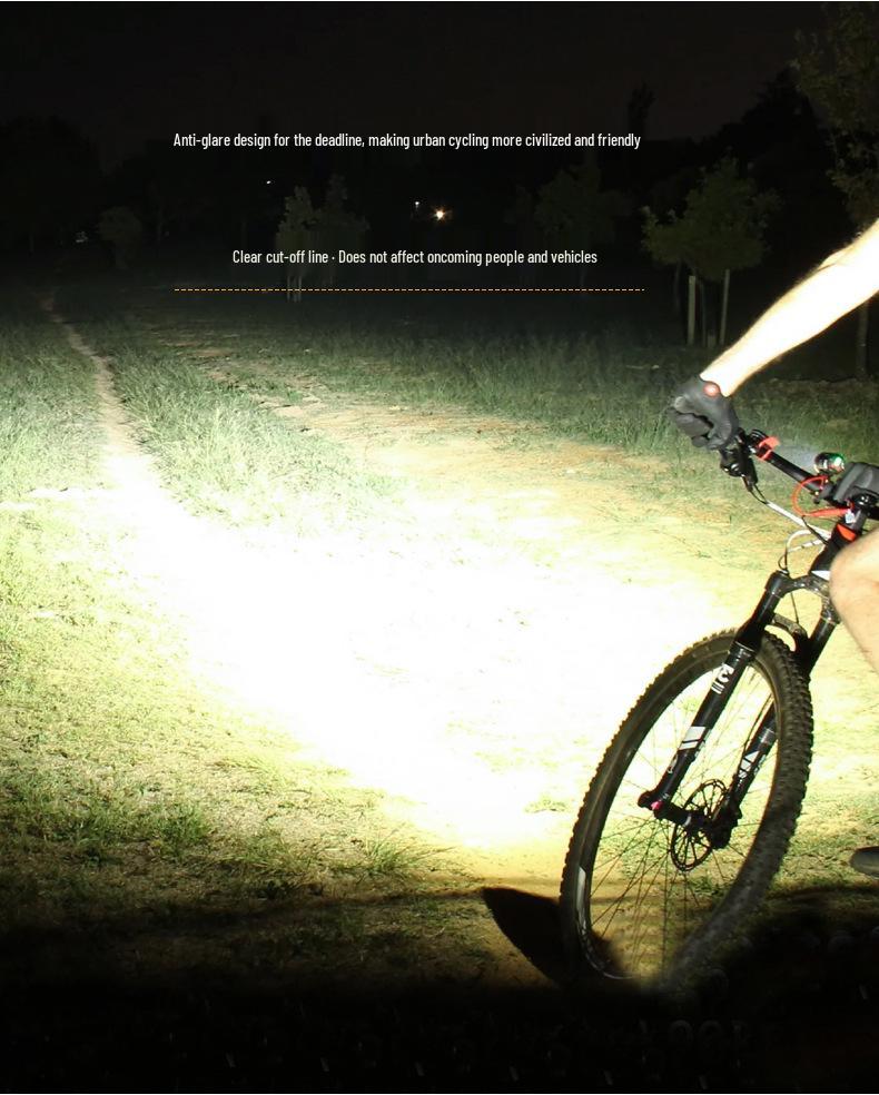 USB Rechargeable Bicycle Headlight with Digital Display & Loud Horn, Quick Release for Mountain Bike Safety
