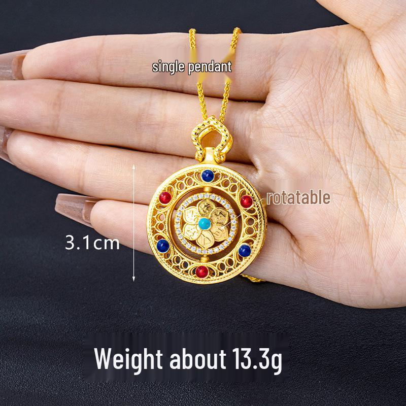 

Самое продаваемое вращающееся ожерелье с цветком из шести лепестков: Подвеска из вьетнамского песочного золота с долговечным цветом