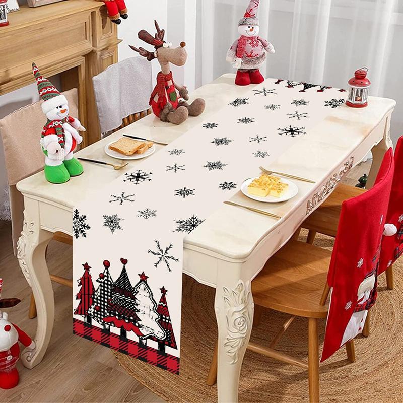 Christmas Tree Table Runner Merry Christmas Decorations for Home Xmas Party Decor 2026 Navidad Notal Noel Ornament New Year 2026