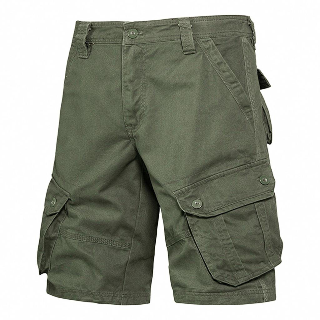 Herren-Sommer-Cargo-Shorts mit mehreren Taschen, lässige Mode, einfarbig, lockere Cargo-Shorts