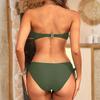 Zweiteiliges Bikini-Set für Damen mit verstellbaren Trägern und gerafftem Bandeau-Oberteil mit seitlicher Bindung am Unterteil für Badebekleidung, Strand, Pool