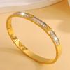 Titanium steel love row diamond  women's light luxury personality design versatile and non-fading K gold small fragrant 