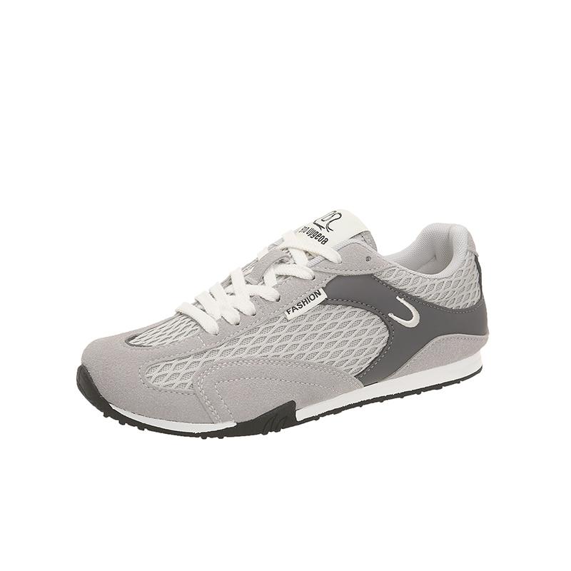 

Fashion Summer New Style Ballet Leisure Thin Mesh Women s Shoes Rubber Bottom Low Heel Color Block Design Casual Shoes Trendy Footwear 39 серый