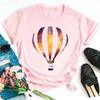 Cute Cartoon Flower Balloon Half Sleeve Base Bf Wind Round Neck Short Sleeve T-shirt Woman Harajuku  Oversized T Shirt